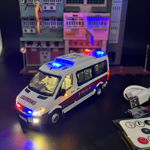 Tiny1 加灯 遥控板锂电池 可充电 43香港警察平治Sprinter7041改装