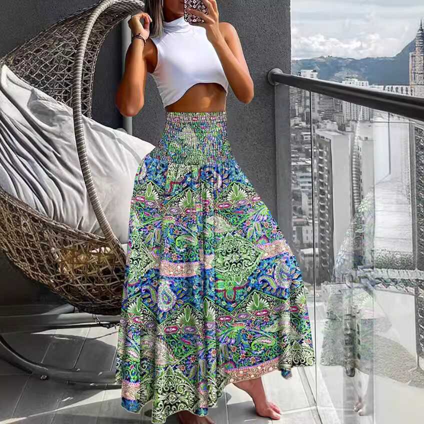 欧美海边度假沙滩半身裙