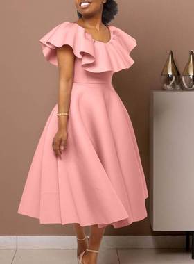 234XL Large Size flanged large swing African dress大码女裙