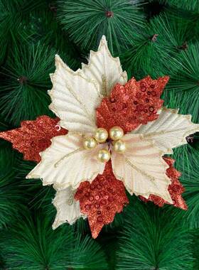 22-23cm gold gauze imitation Christmas flower Christmas Tree