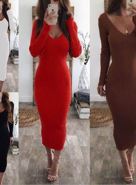 dress women 女fashion dresses ladies plussize winter sweater