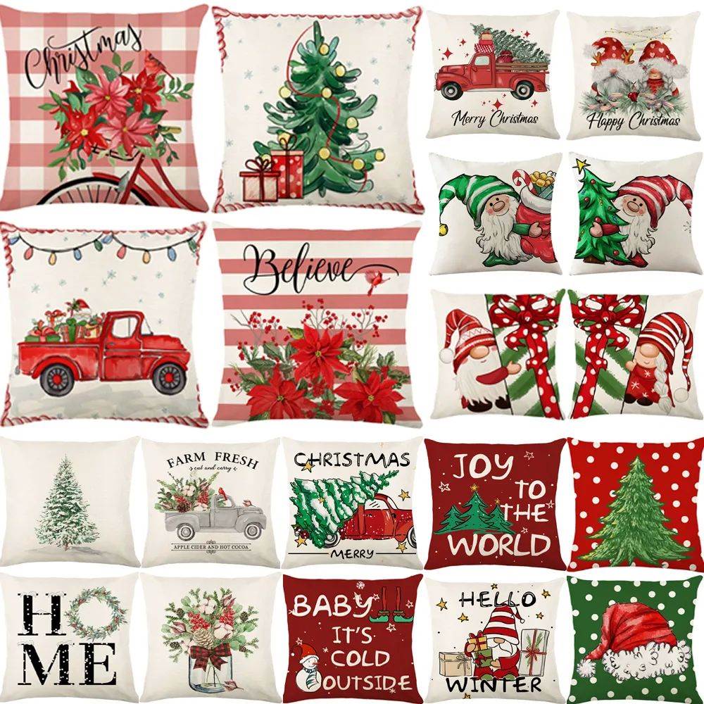 Christmas Decoration Cushion Pillow Cover 45x45cm Throw Pill