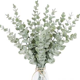 10pcs Artificial Plants Eucalyptus Leaves Green Leaf Branche