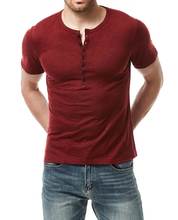 全棉T恤Men& 男式 39; 外贸跨境大码 男装 新款 亨利休闲时尚 夏季 短袖