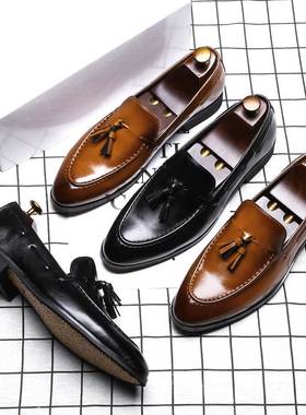 Men PU Leather Shoes Man Bussiness dress Shoes商务休闲皮鞋男