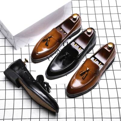 Men PU Leather Shoes Man Bussiness dress Shoes商务休闲皮鞋男