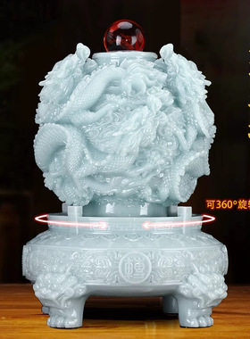 九转乾坤鼎仿玉摆件时来运转龙鼎摆设客厅装饰品办公室家居摆件