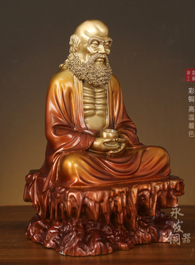 家居饰品铜工艺品摆件沉思禅意达摩佛像祖师家居客厅装饰工艺品