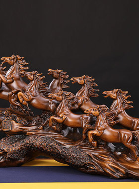 马到成功八骏雄风马摆件工艺品办公室公司前台装饰品乔迁开业礼品