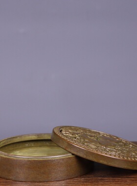 全铜与鹿同辉熏炉烟灰缸墨盒家用家居饰品桌摆礼品玄关摆件