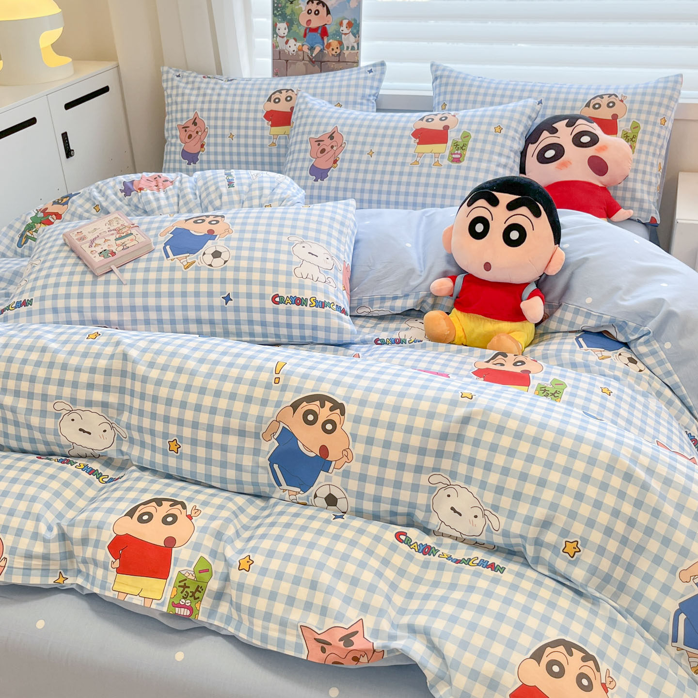 蜡笔小新四件套纯棉全棉2026新款儿童被套床单学生宿舍床上三件套