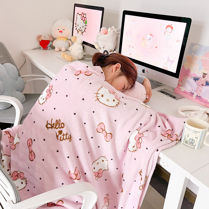 helloKitty牛奶绒毛毯披肩毯办公室午睡盖毯家用沙发毯子空调毯女图片