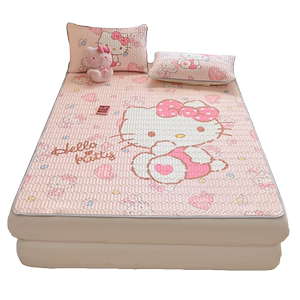 女孩公主风冰丝乳胶凉席hellokitty可水洗上下铺儿童空调软席子夏