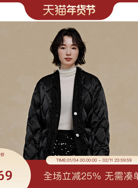 PIT复古菱格纹薄款羽绒服女2025春季新款百搭短外套小个子显高