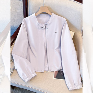 紫色超好看别致外套女2026新款春季超火减龄小个子短款冲锋衣夹克