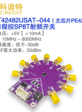 PE42482射频开关模块   SP8T通道 8GHz带宽  低插损高隔离度