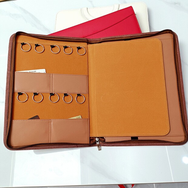 pu皮商务礼品交房包现货房地产钥匙包拉链文件夹交房包