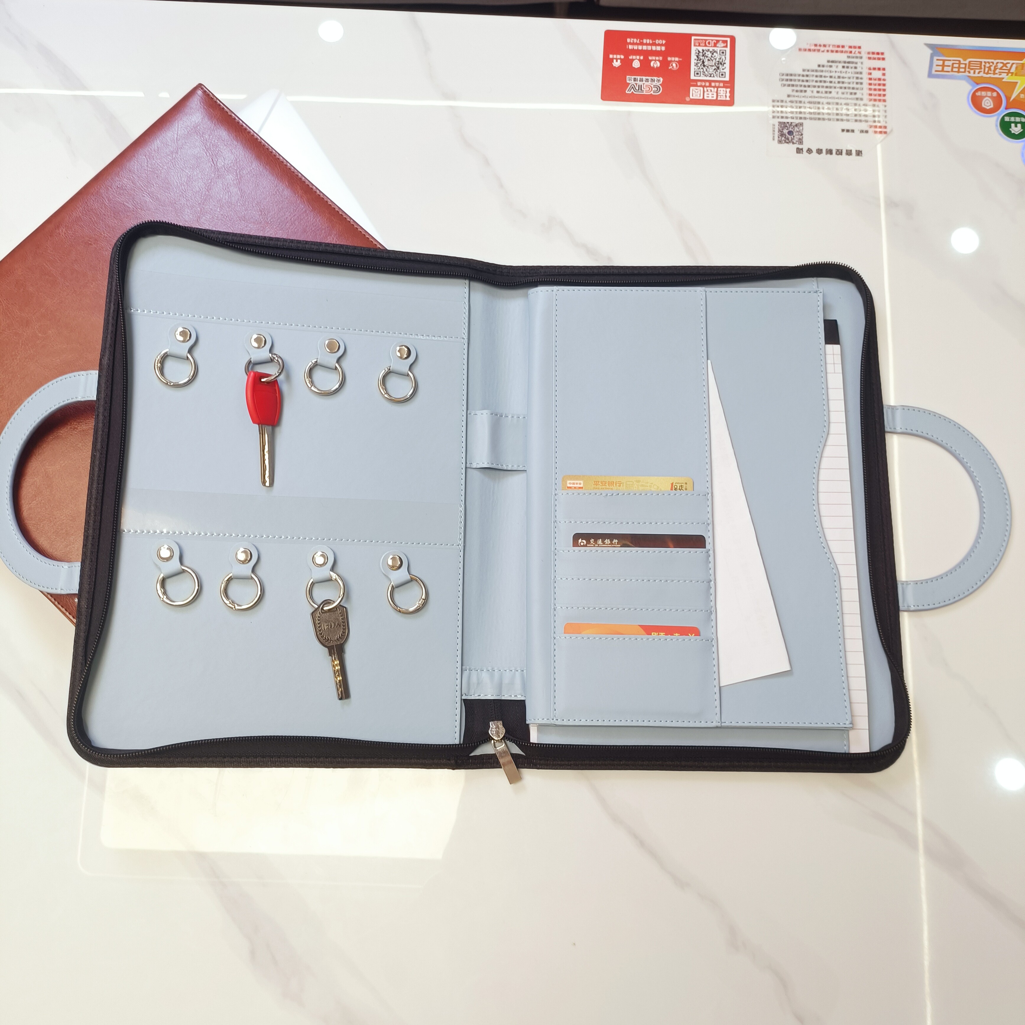 多卡位卡包证件收纳包弹簧钥匙扣定做交房包定制文件夹A4票据夹