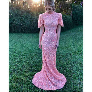 亚马逊ebay烫金性感连长裙晚礼服婚纱 欧美外贸女装 新款 2020秋冬季