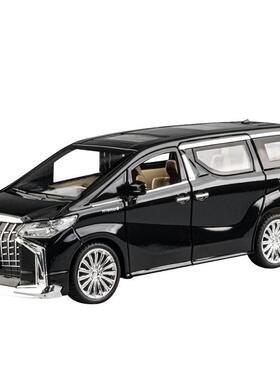 新款 车致C4012盒装丰田埃尔法1/24仿真儿童声光合金汽车模型玩具