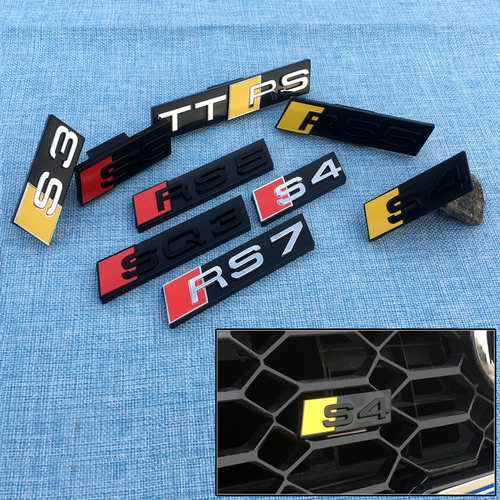 适用S RS车标A4LA6Ls3s4s6rs4rs5 rs6 rs7 sq5改装蜂窝中网标前杠