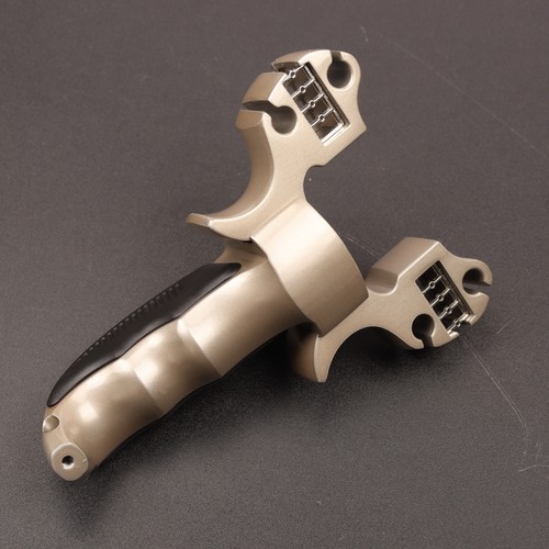 弹弓新款铝合金鬼斧两用弹弓扁皮单卡双卡两用加强版户外竞技弹弓