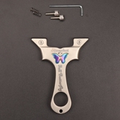 新款 炫彩不锈钢蝴蝶弓弹弓高精度扁皮大威力户外竞技专用