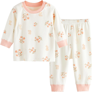 儿童秋衣秋裤套装纯棉婴儿分体衣服男女宝宝春秋套装无骨全棉睡衣