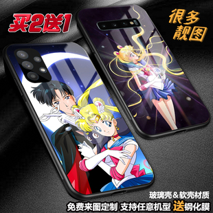 美少女战士动漫手机壳适用三星s25a56a55s24s23a22a53a54note20ua71a13玻璃a42a52s22月野note磁吸a23a25a12