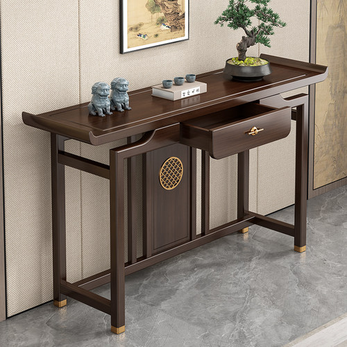 新中式玄关桌中式实木条几老榆木条案入户门供桌玄关台轻奢玄关柜