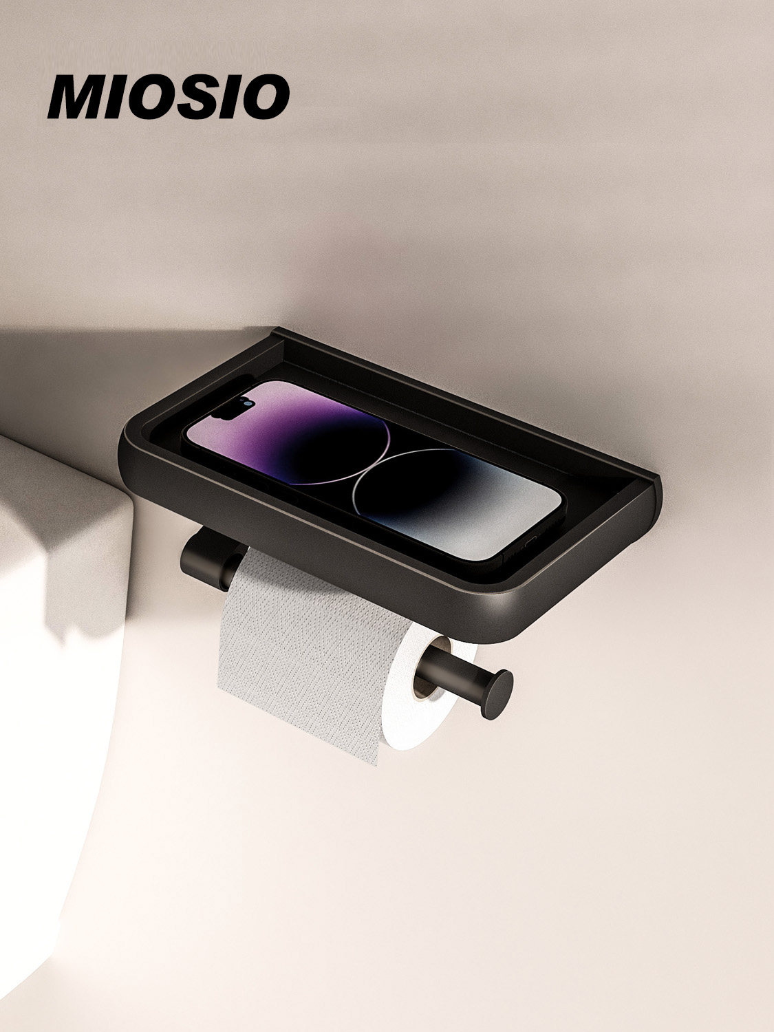 空间铝制浴室纸巾盒浴室厕纸架悬挂厕纸架免打孔厕纸架