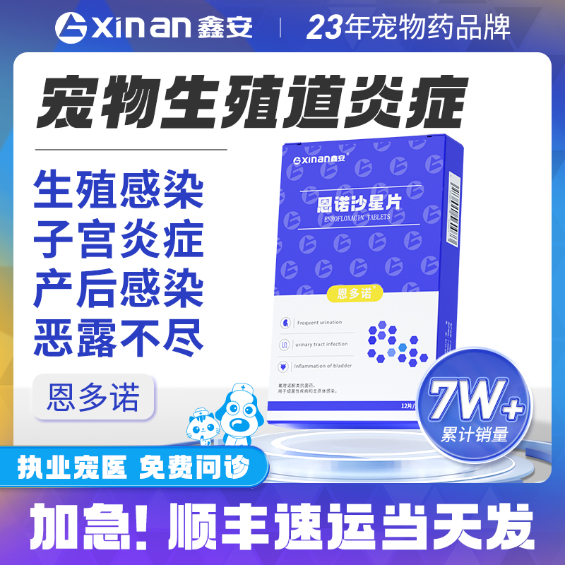 鑫安恩多诺宠物产后消炎猫咪狗狗子宫蓄脓药生殖感染专用恩诺沙星 宠物/宠物食品及用品 猫特色药品 原图主图