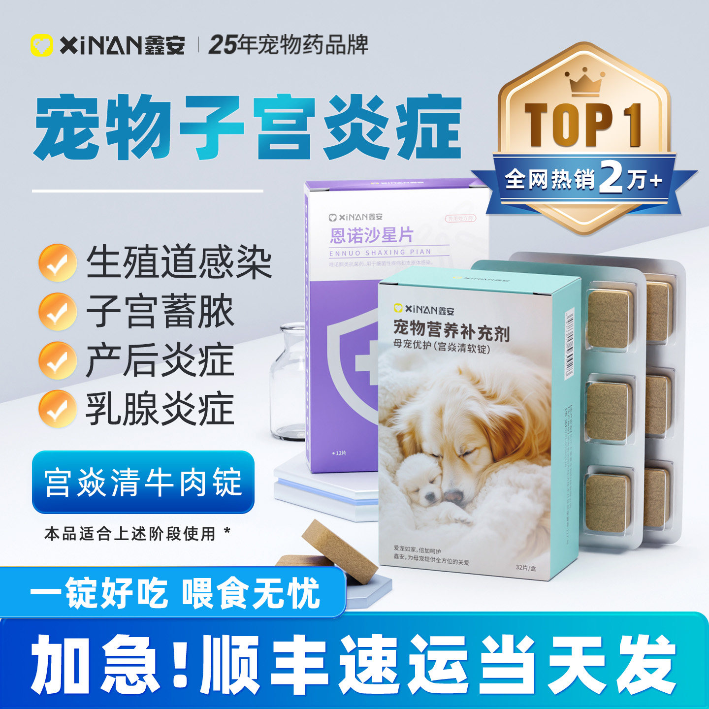 鑫安宫焱清狗狗子宫蓄脓猫咪产后护理母犬宠物生殖道感染安共消,宠物/宠物食品及用品,狗特色药品,淘宝优惠券,粉丝福利购,淘宝优惠卷