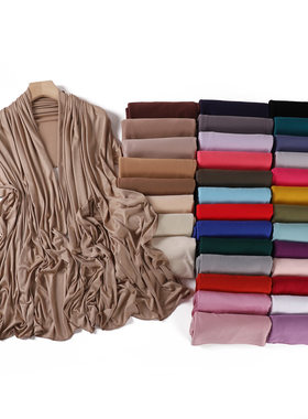 180*80 scarf 弹性透气纯色大尺寸莫代尔人棉汗布柔软丝包头巾