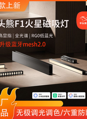 【蓝牙mesh20】新款平头熊磁吸轨道灯泛光格栅防眩RA97全光谱双色