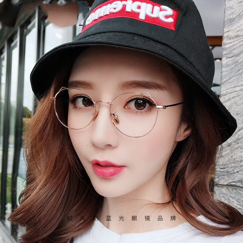 猫耳朵眼镜框防蓝光辐射眼镜女学生网红圆形平光镜架配近视眼睛潮|ruв категории ZIPPO/швейцарский армейский нож/очки, Функции очки, компьютер очки - от Buy2taobao.com для оказания профессиональной услуги покупки агента Taobao