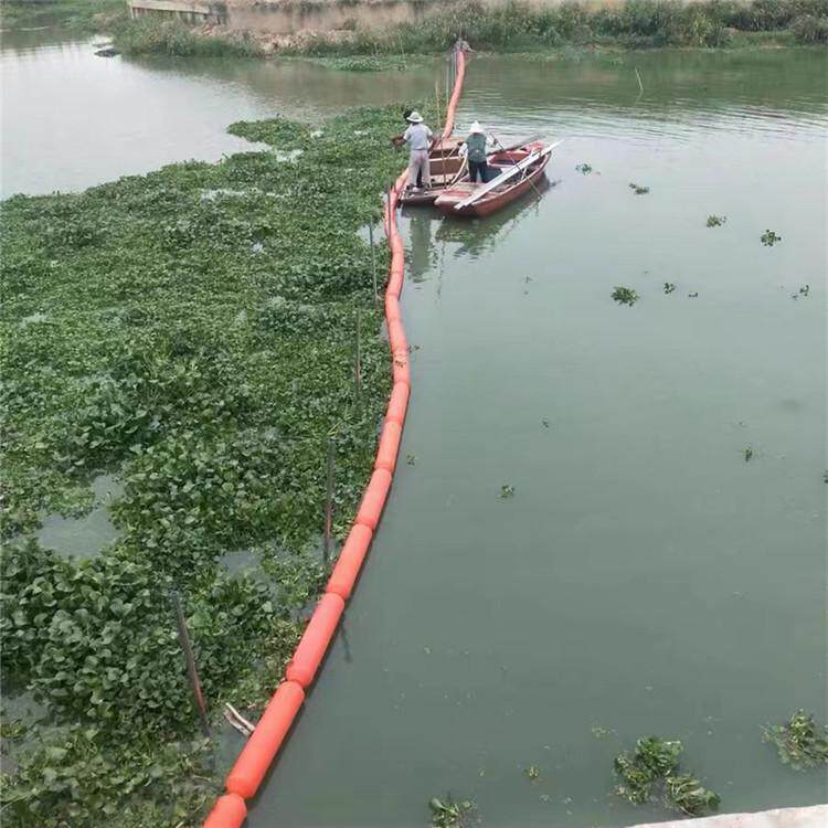 池塘水面隔离浮萍浮筒 中间穿绳连接挡水浮莲浮漂 聚乙烯浮筒