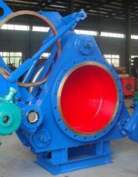 F943X大口径电动推杆盲板阀1米2法兰电动齿轮盲板阀DN1200 DN1400