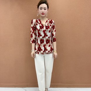 印花短袖 2025夏季 洋气休闲减龄宽松显瘦修身 时尚 T恤 新款