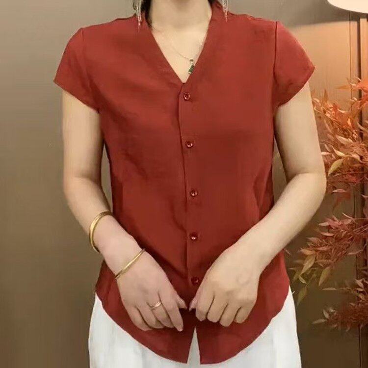 春装时尚休闲衬衫女装妈妈装宽松显瘦洋气小个子遮肚