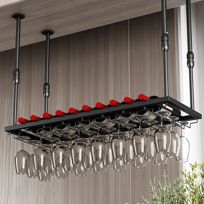 悬挂红酒杯架酒吧台倒挂高脚杯架创意葡萄酒架吊杯架厨房家用摆件