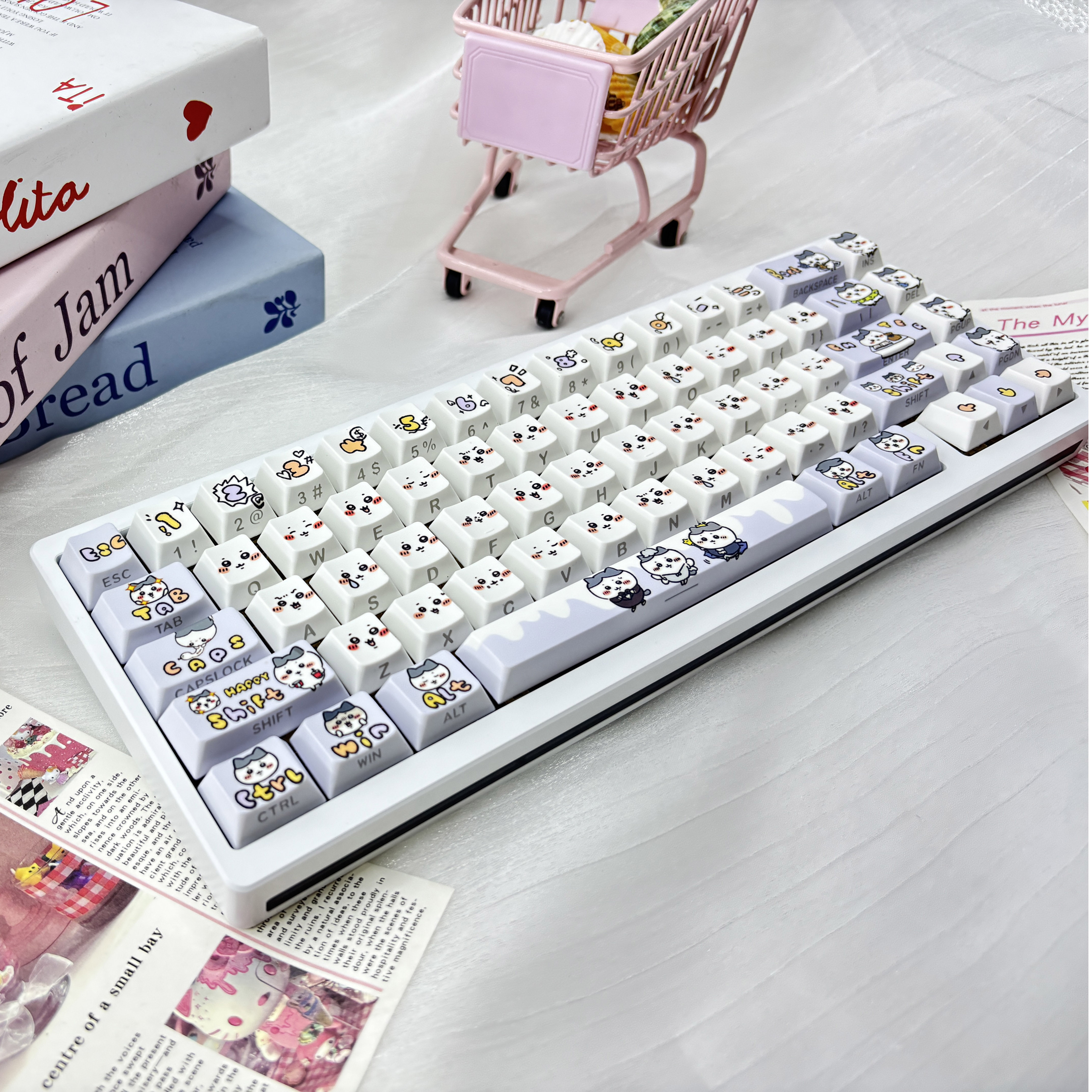 三小只小八吉伊乌萨奇原厂侧刻透键帽PBT适配60/68磁轴机械键盘,电脑硬件/显示器/电脑周边,键帽,淘宝优惠券,粉丝福利购,淘宝优惠卷