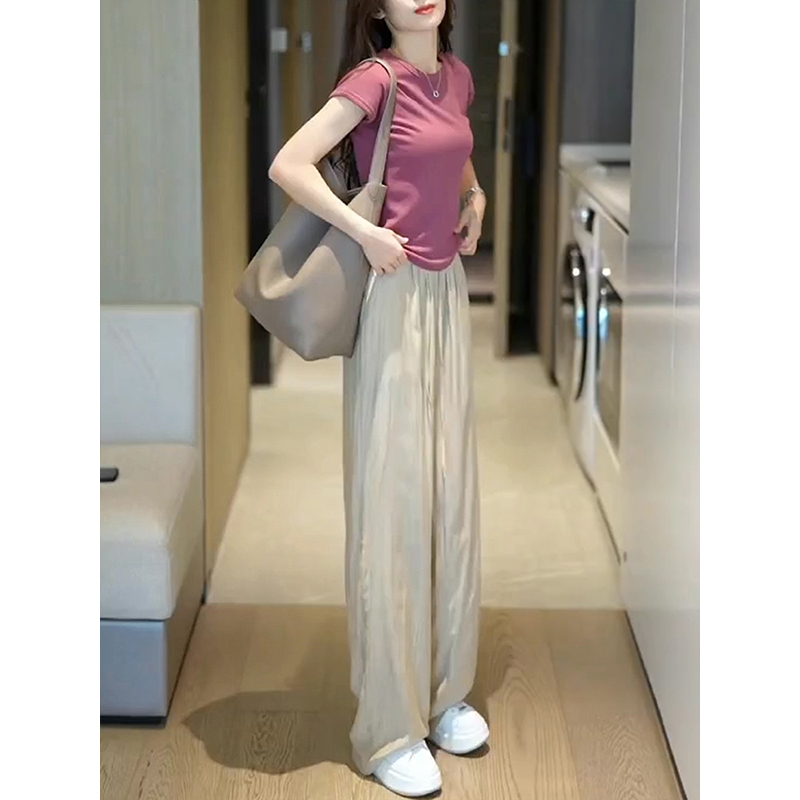 2024夏季时尚网红阔腿裤两件套装