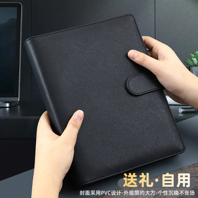 活页笔记本本子可拆卸A5质感记事本商务高颜值办公用会议记录本b5简约加厚高档日记本企业送客户定制可印logo