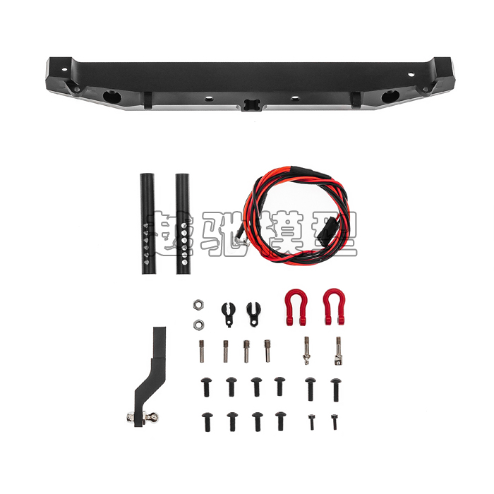 TRX4后杠保险杠后杠Axial SCX10 90046攀爬车金属后杠带灯拖车钩