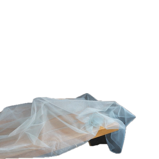 加密微珠光硬挺廓形冰湖绿色透视网纱 时装婚纱造型创意设计面料