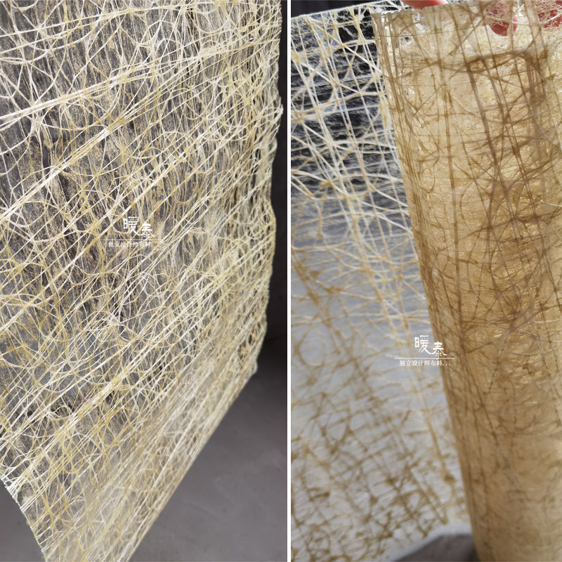 时尚枯黄色蜘蛛丝网错乱布料设计师手工艺术造型特殊创意辅料设计