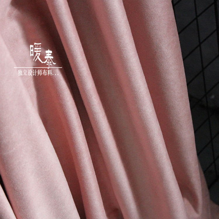 麂皮绒磨砂翻毛皮料薄款绒布料 沙发抱枕服装设计师创意造型布料