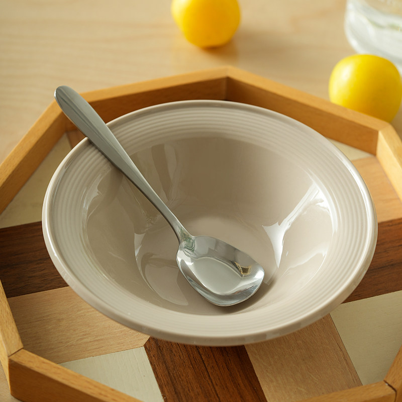 肆月简约可爱精致不锈钢西餐勺图片
