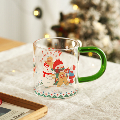 圣诞树姜饼人玻璃杯ins风